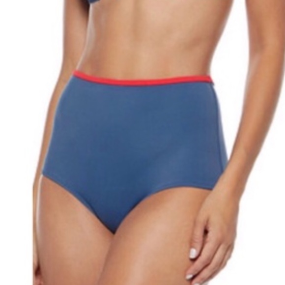Solid & Striped Brigitte High Rise Bikini Bottom Blue XS - Picture 2 of 8